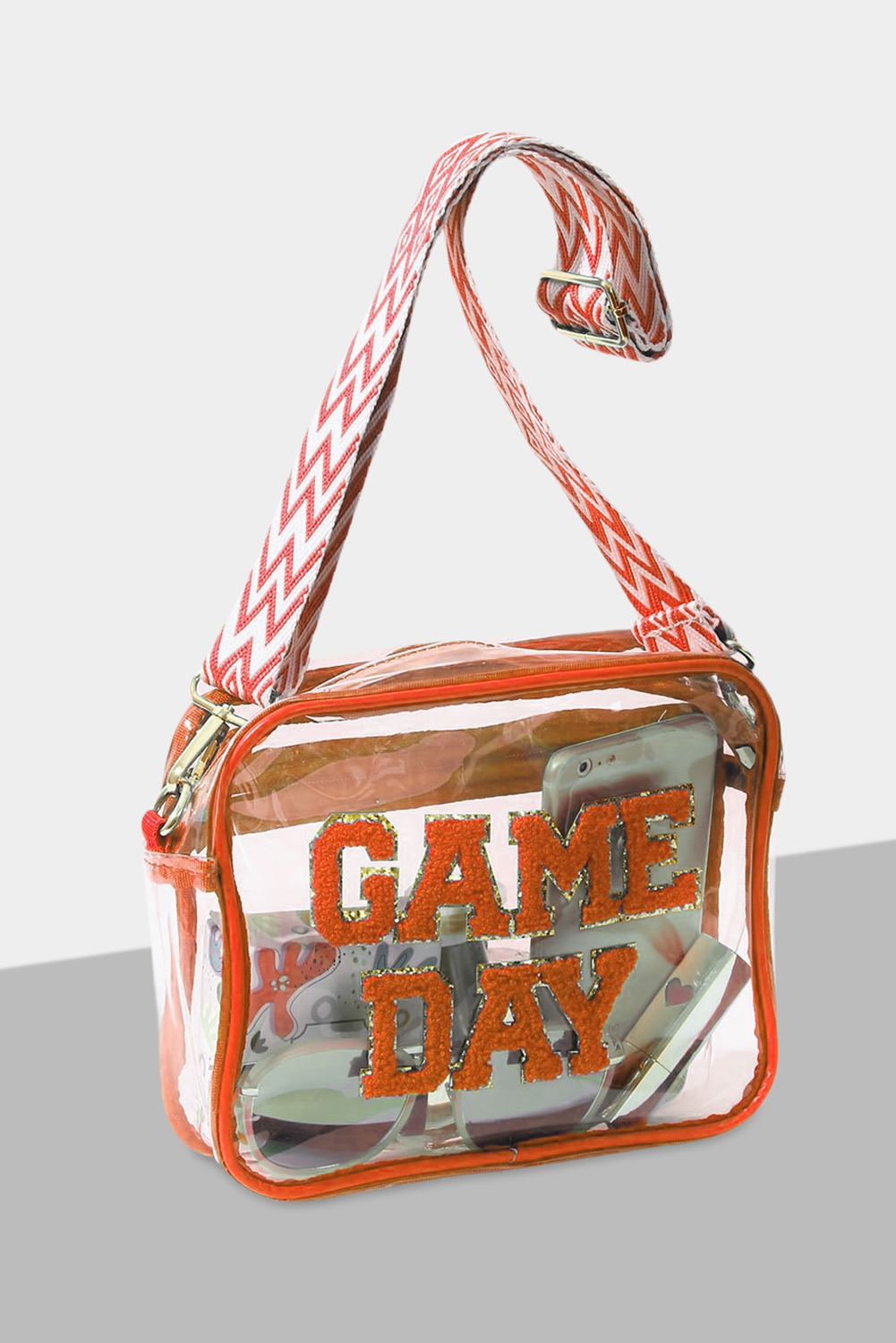 Black GAME DAY Rugby Football Clear Shoulder Bag