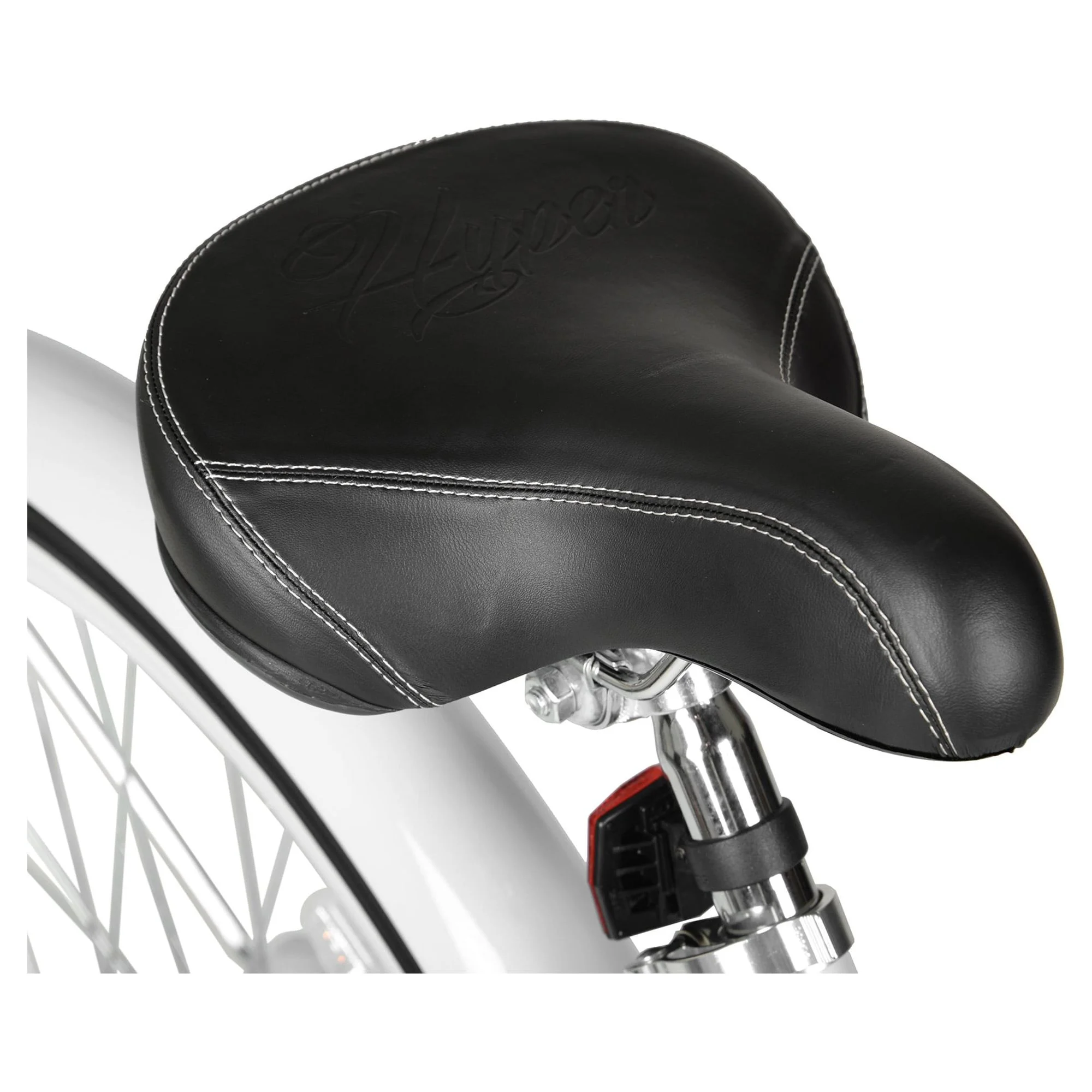 Hyper Bicycle Women's 26 In. Beach Cruiser, White with Blue Rim