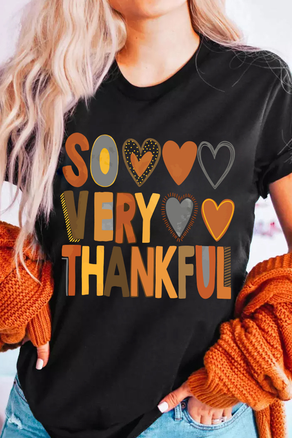 White Thanksgiving Slogan Print Crew Neck T Shirt