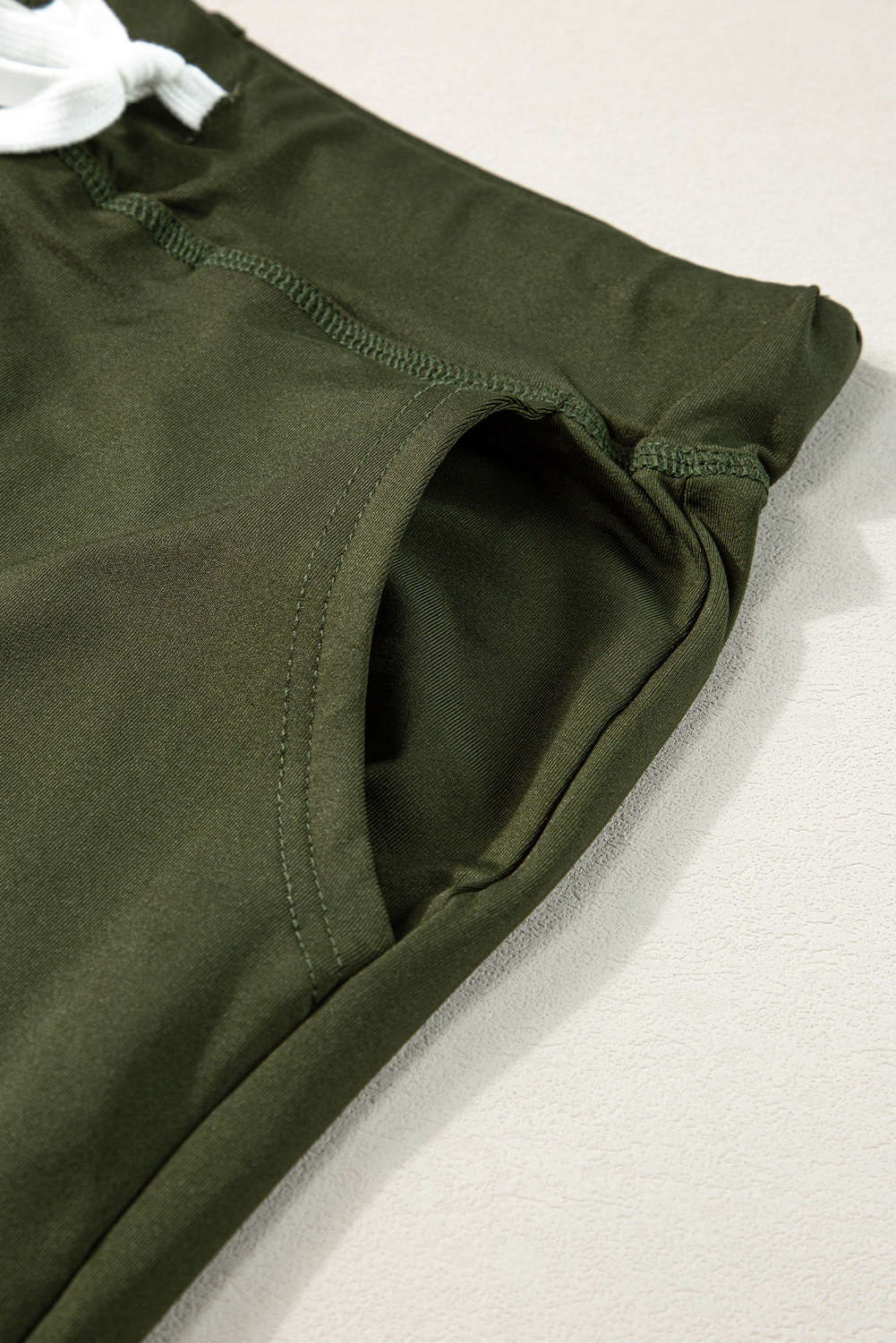 Black Drawstring Elastic Waistband Pocketed Joggers