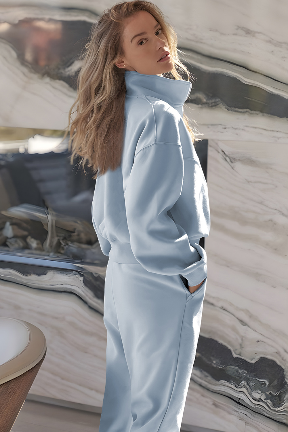 Vineyard Green Half Zip up Pullover Active Top and Joggers Set