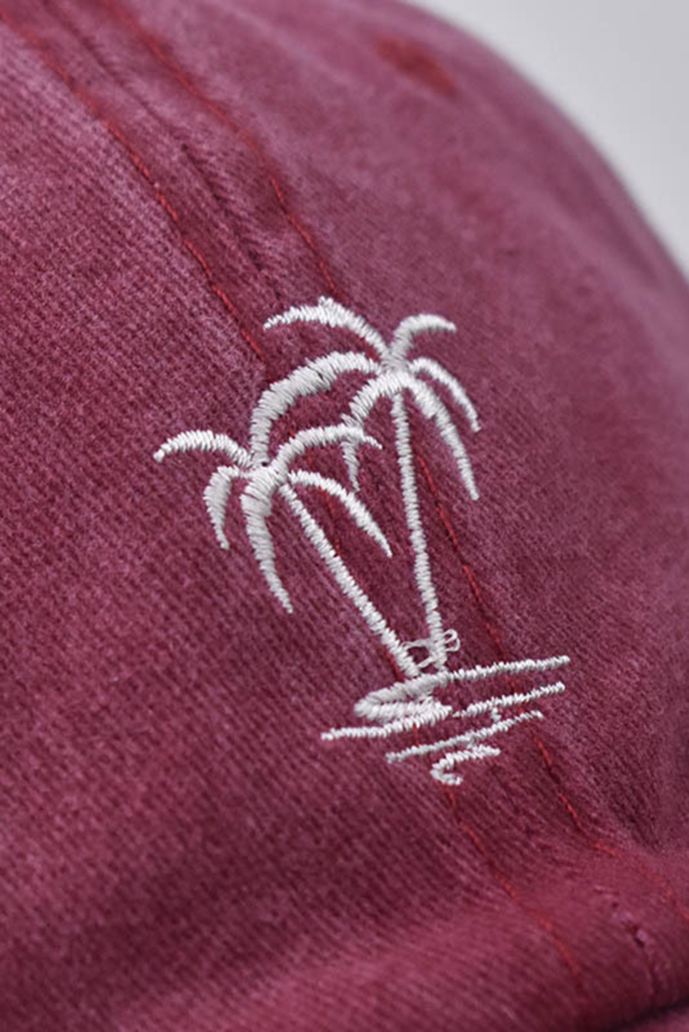 Wild Ginger  Coconut Tree Embroidered Mineral Wash Adjustable Baseball Cap