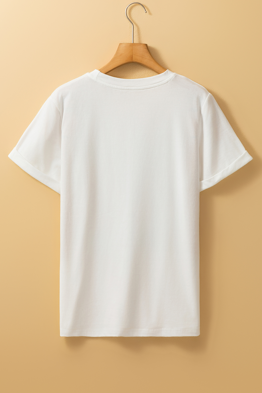 White Made in America Lip Printed O Neck T Shirt