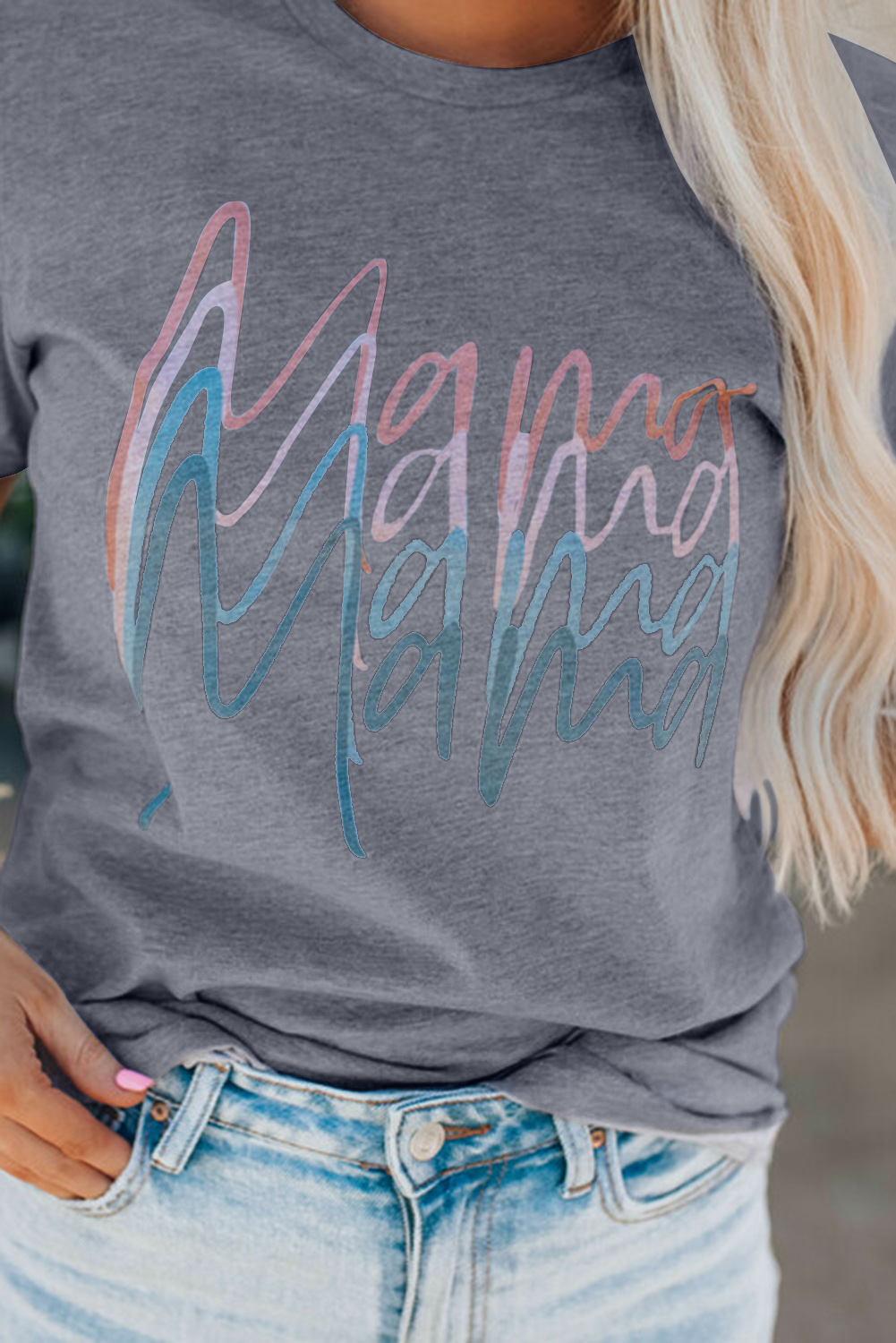 Gray Mama Quadruple Shadows Graphic Tee