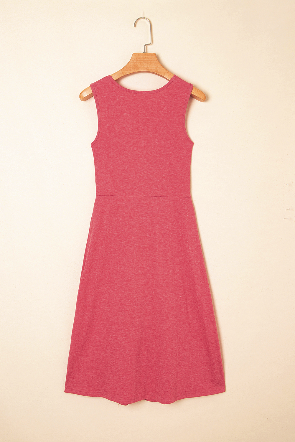 Blackish Green Twisted Bust V Neck Sleeveless Dress