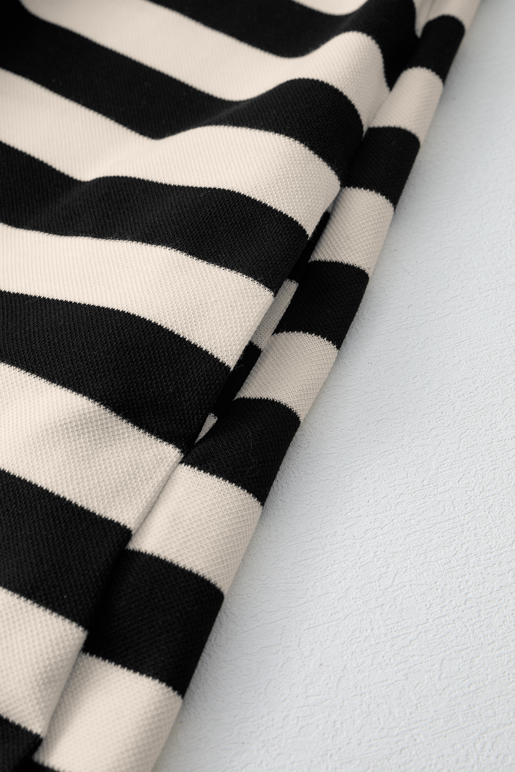 Khaki Stripe Collared V Neck Long Sleeve Loose Casual Dress