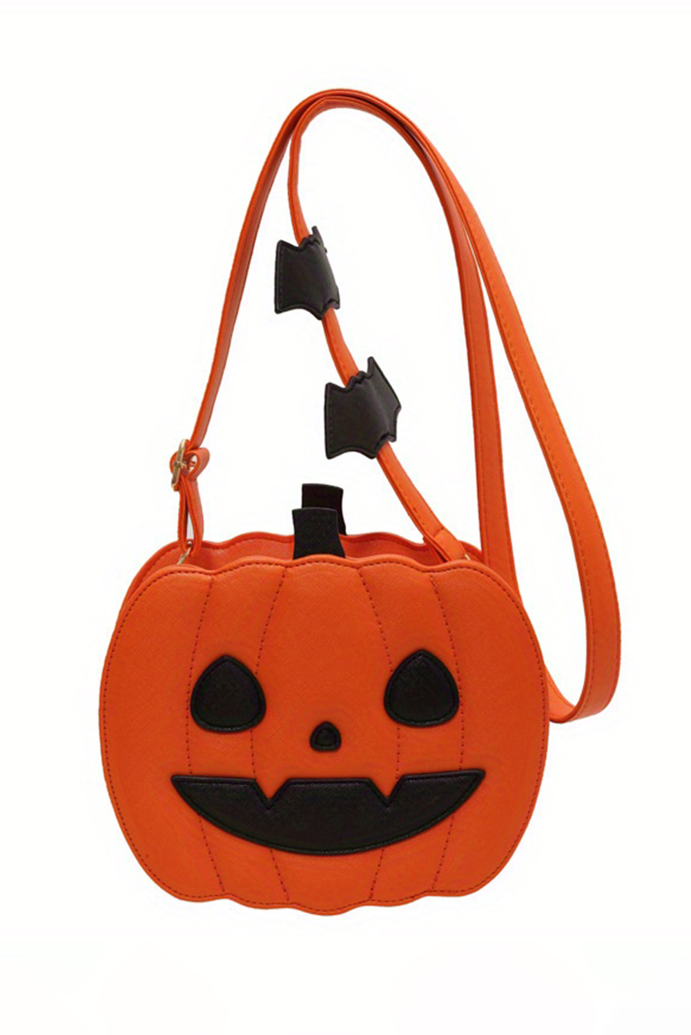 Carrot Devilish Halloween Pumpkin PU Leather Stitched Shoulder Bag