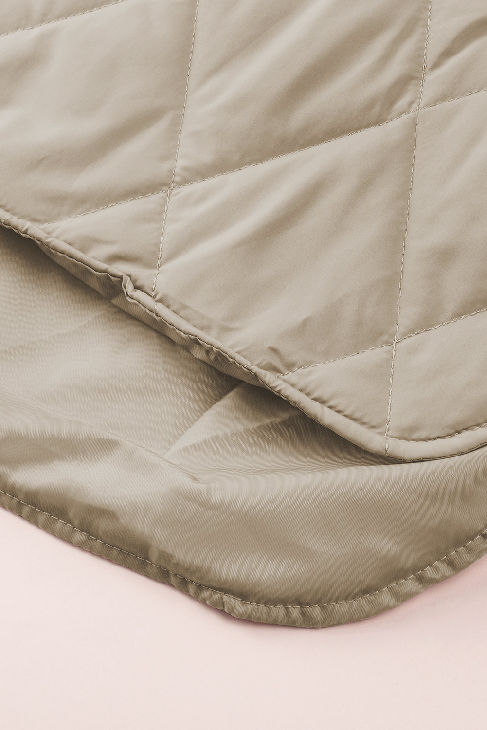 Green Quilted Snap Button Hooded Puffer Coat