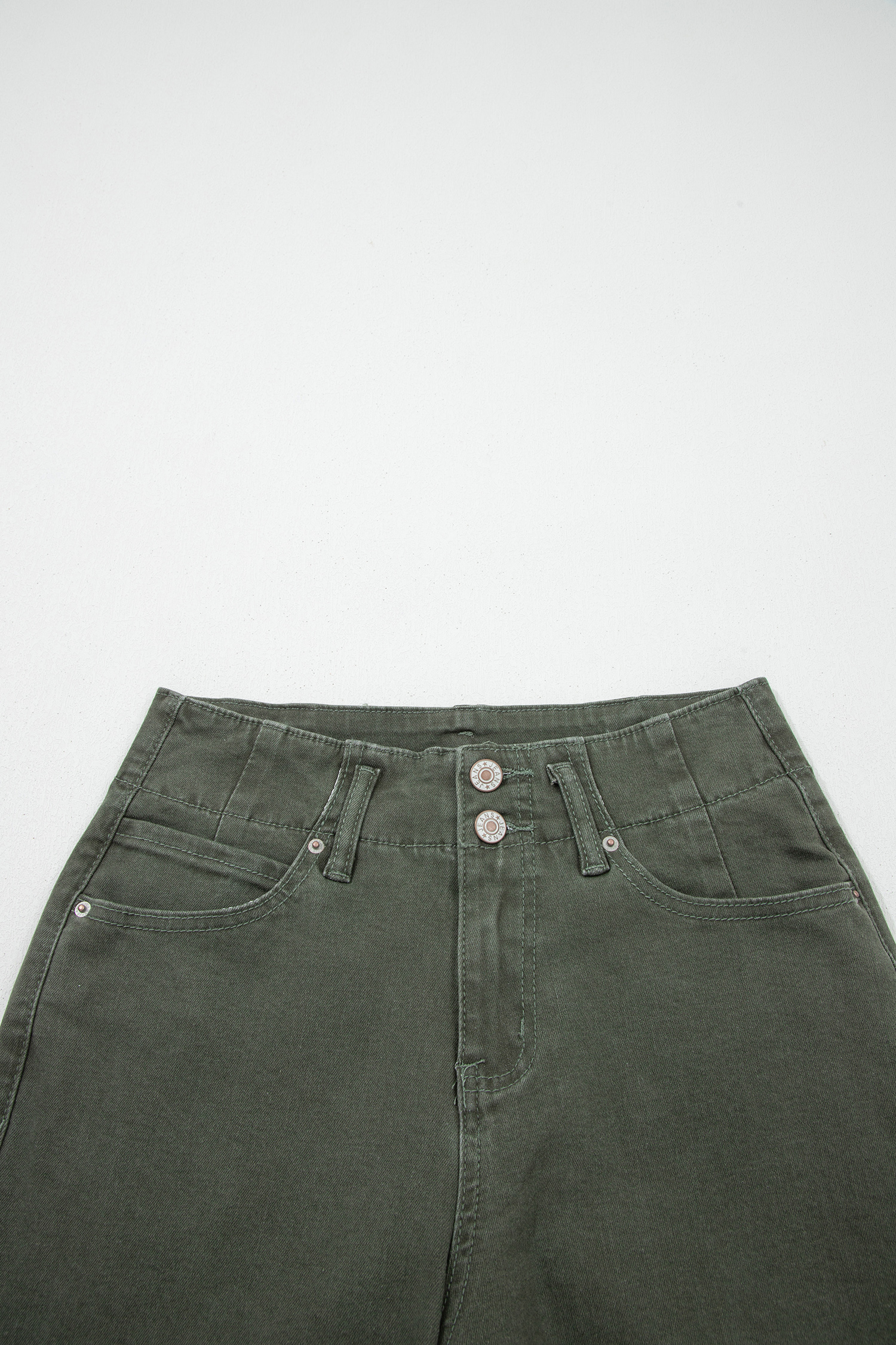 Bonbon 2-Button High Waist Flared Bottom Jeans