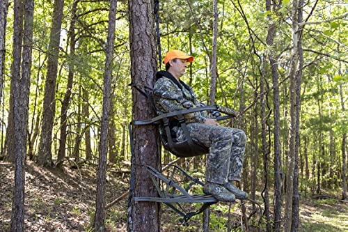 Summit Viper SD Climbing Treestand &ndash; Lightweight Aluminum, Foam Padded Seat, 300 lbs Capacity, Includes Safety Harness