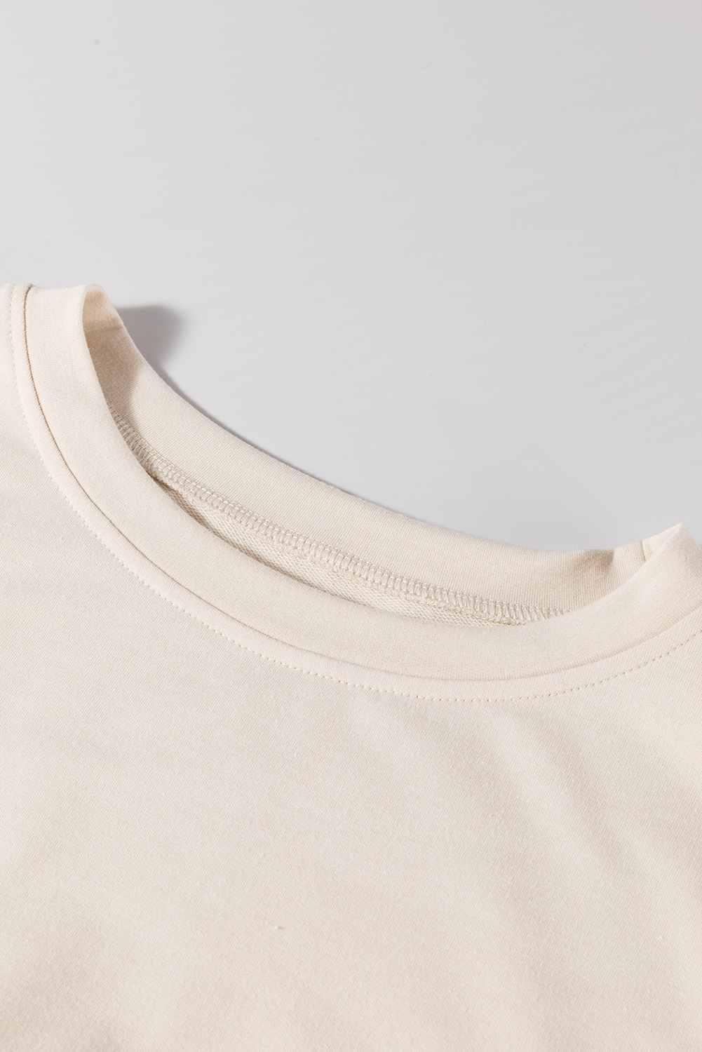 Pale Khaki Sweatshirt Poplin Mini Dress