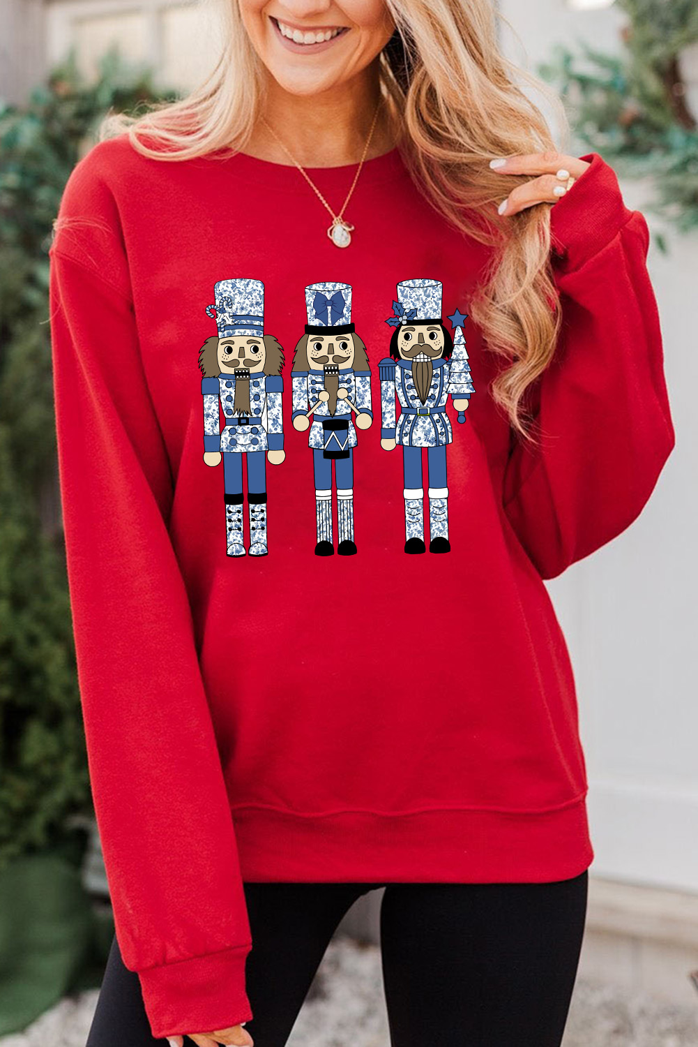 Red Christmas Nutcracker Men Guard Graphic Pullover Sweatshirt
