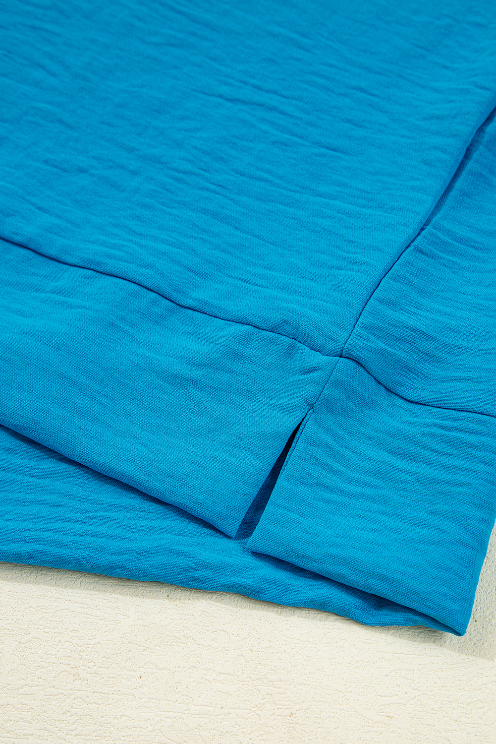 Sky Blue Frilled V Neck Bracelet Sleeve Shift Mini Dress