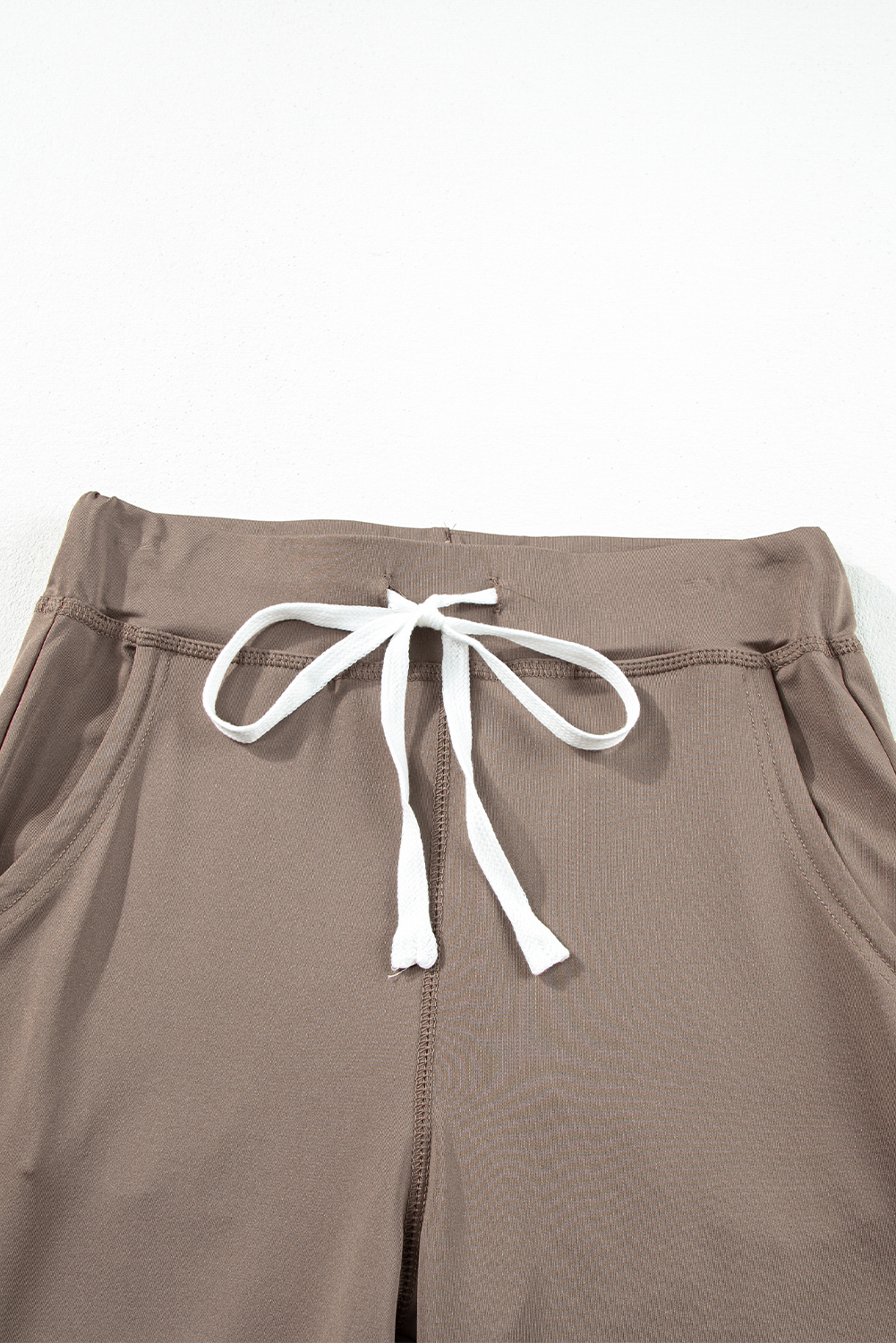 Black Drawstring Elastic Waistband Pocketed Joggers