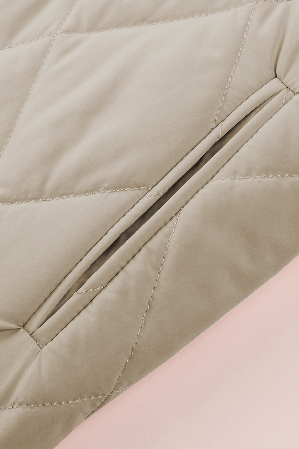 Green Quilted Snap Button Hooded Puffer Coat