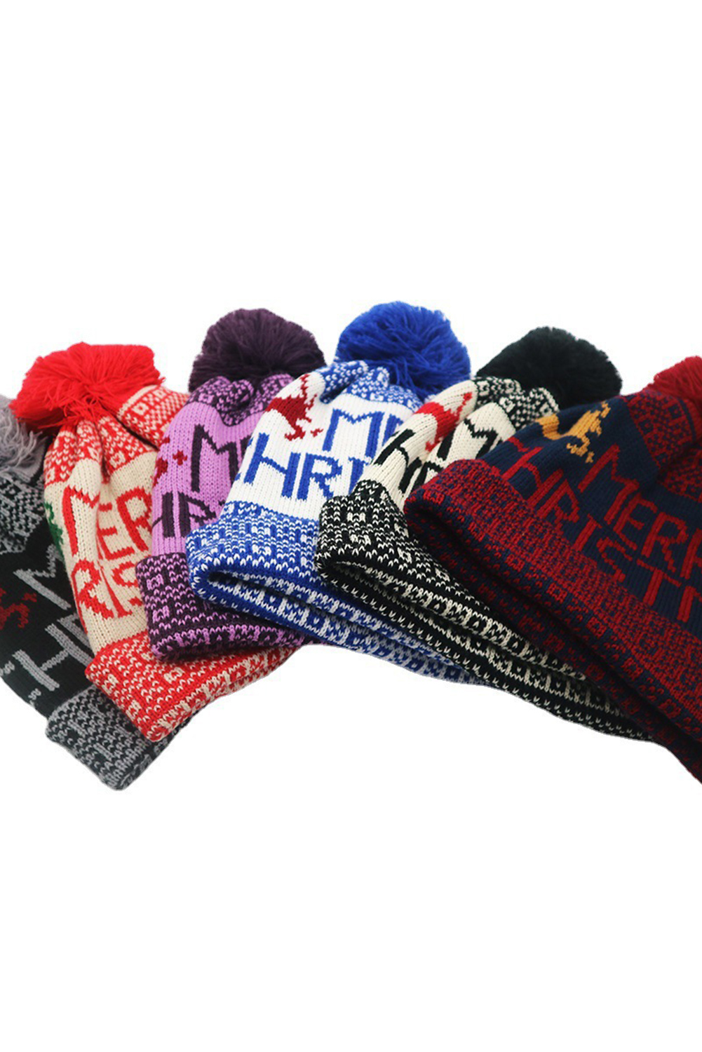 Fiery Red MERRY CHRISTMAS Winter Beanie Hat