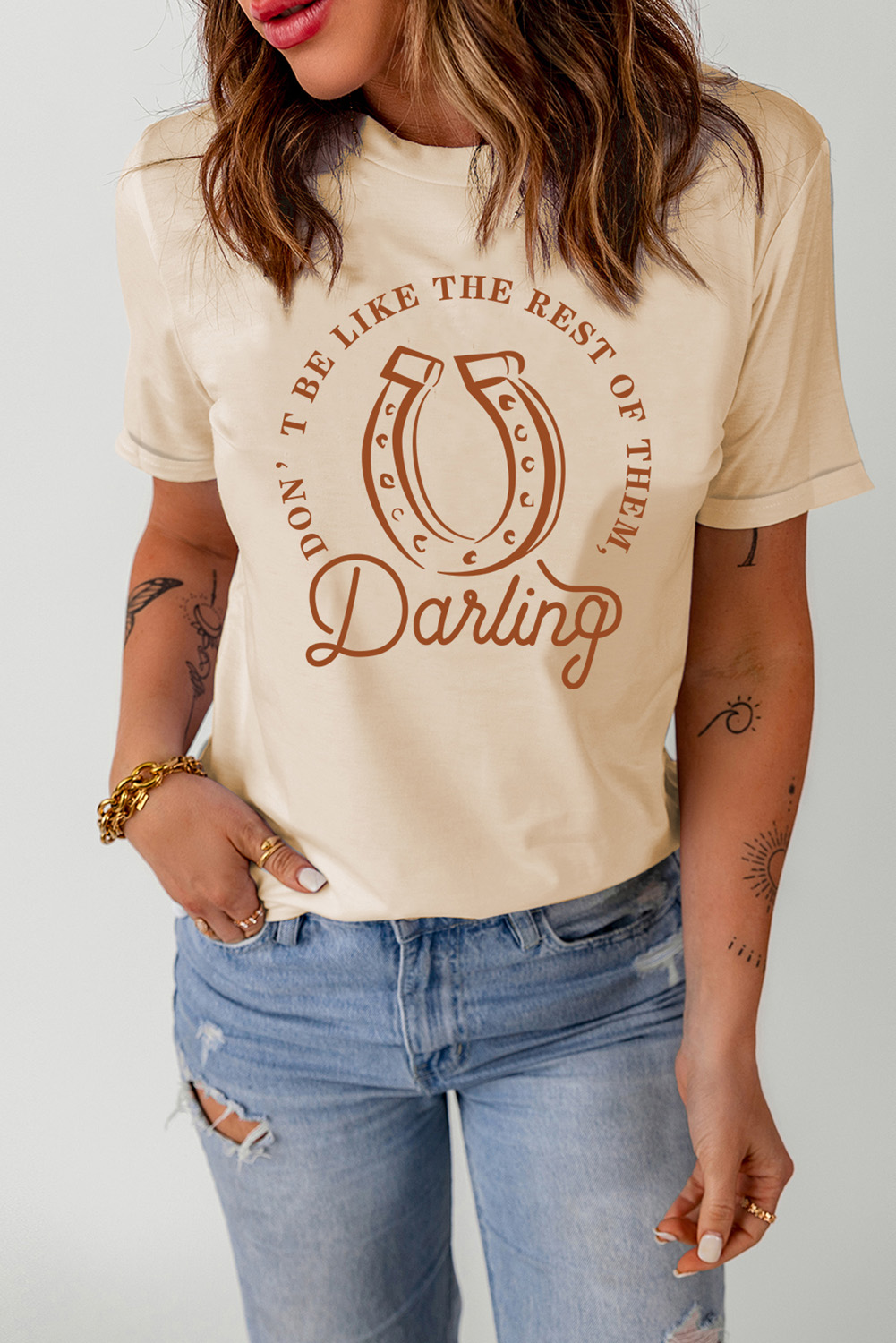 Khaki DO NOT BE LIKE THE REST OF THEM Darling Graphic Tee