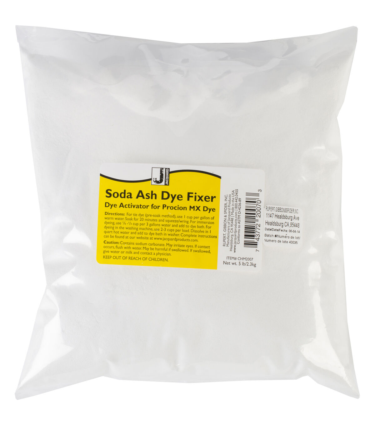 Jacquard 5lbs Soda Ash Fabric Dye Fixer