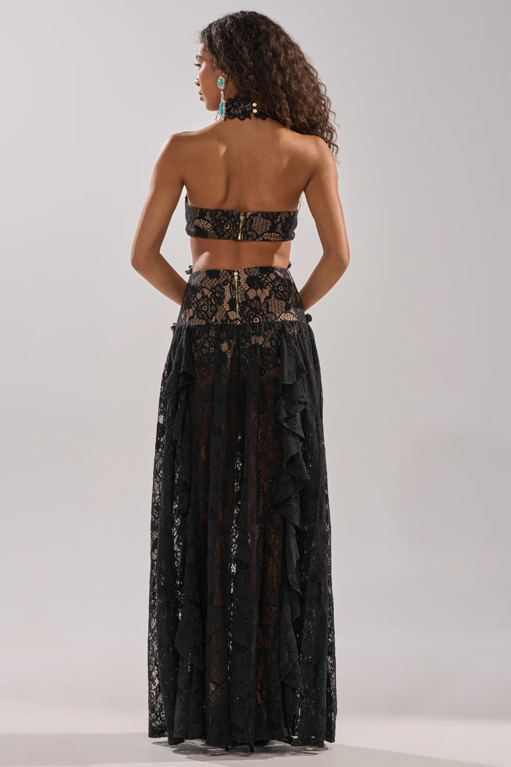 KYLA LACE MAXI DRESS IN BLACK