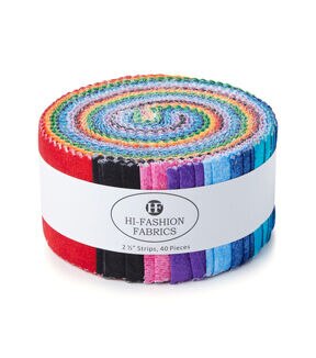 2.5 Brushstroke Bright Cotton Fabric Strips 40pc