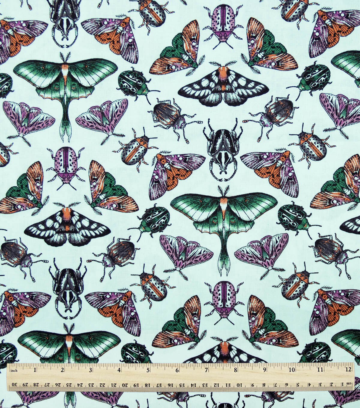 Insects On Blue Novelty Cotton Fabric