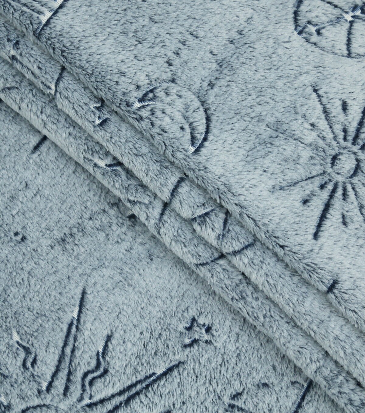 Sew Lush Celestial Black Embossed Fleece Fabric