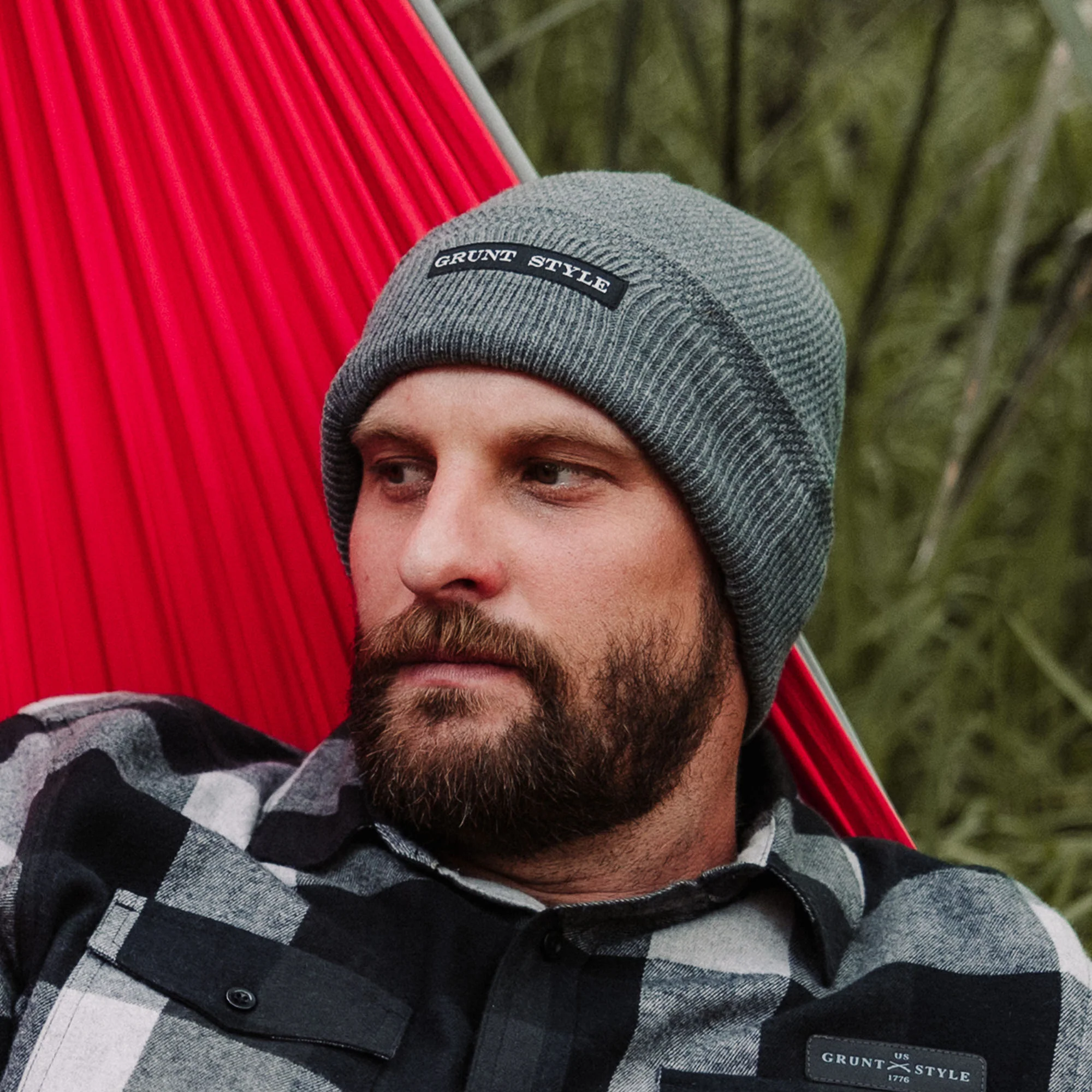 Waffle Cuffed Beanie - Dark Grey