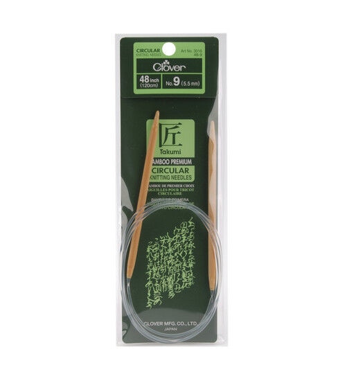 Clover 48 Bamboo Size 9 Circular Knitting Needle Set