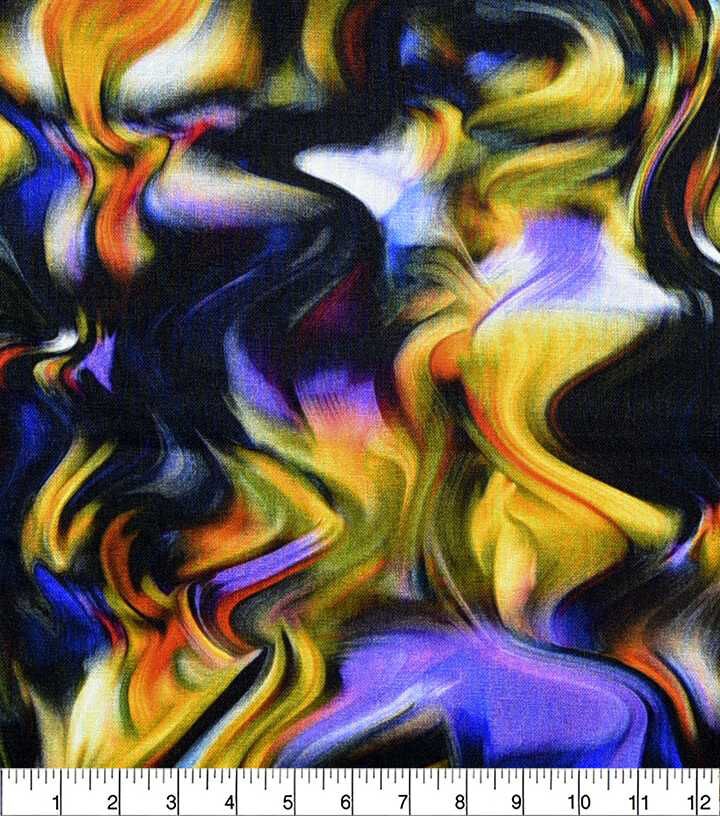 Oil Spill Multi Premium Cotton Fabric