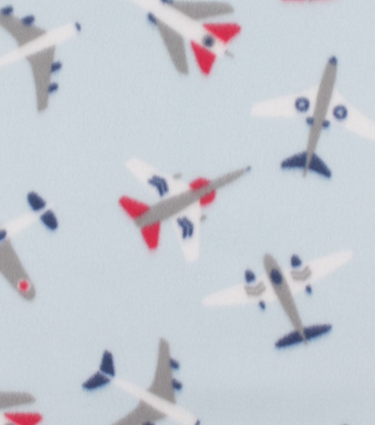 Airplanes on Blue Blizzard Fleece Fabric