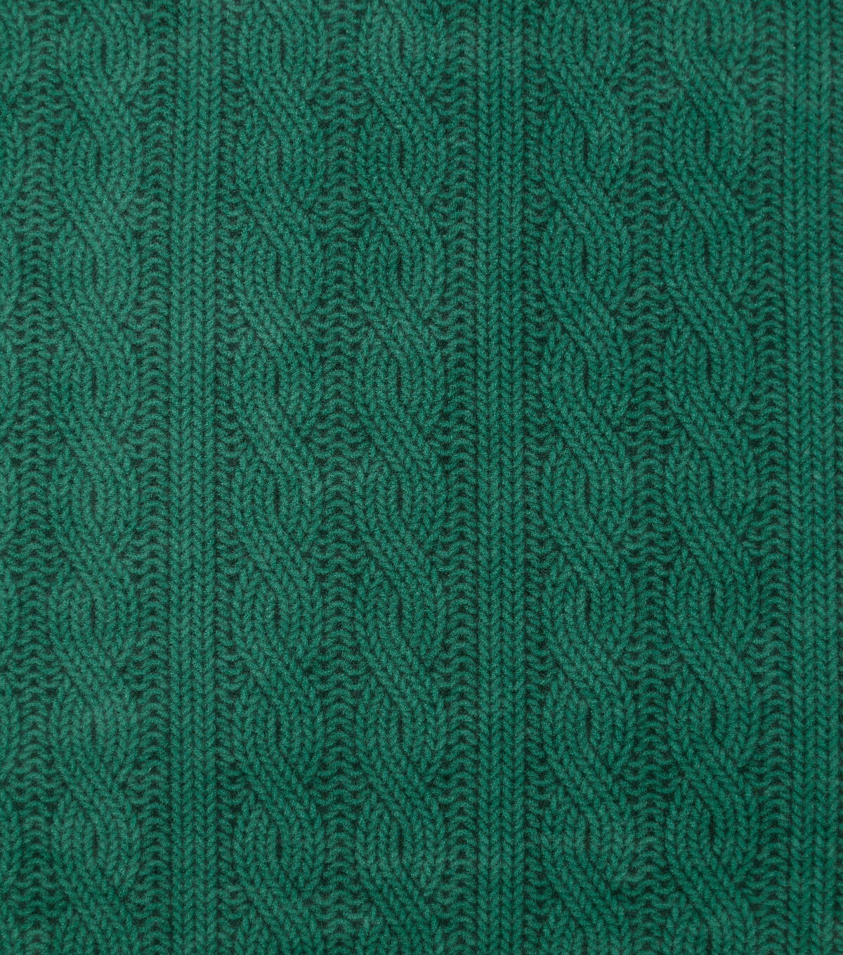 Green Cable Knit Anti Pill Fleece Fabric