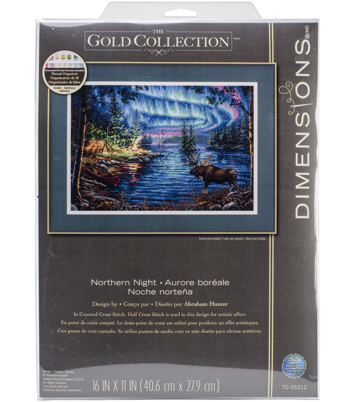 Dimensions 16 x 11 Northern Night Counted Cross Stitch Kit