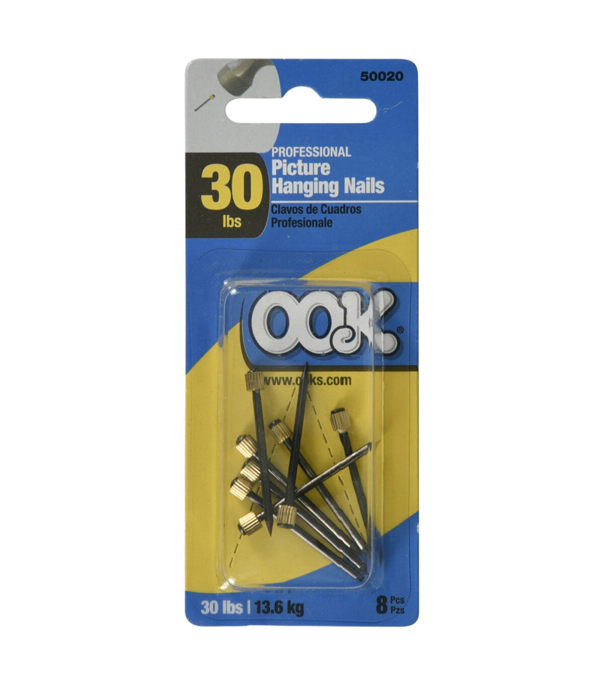 Ook 8pk Blue Steel Professional Picture Hanging Nails