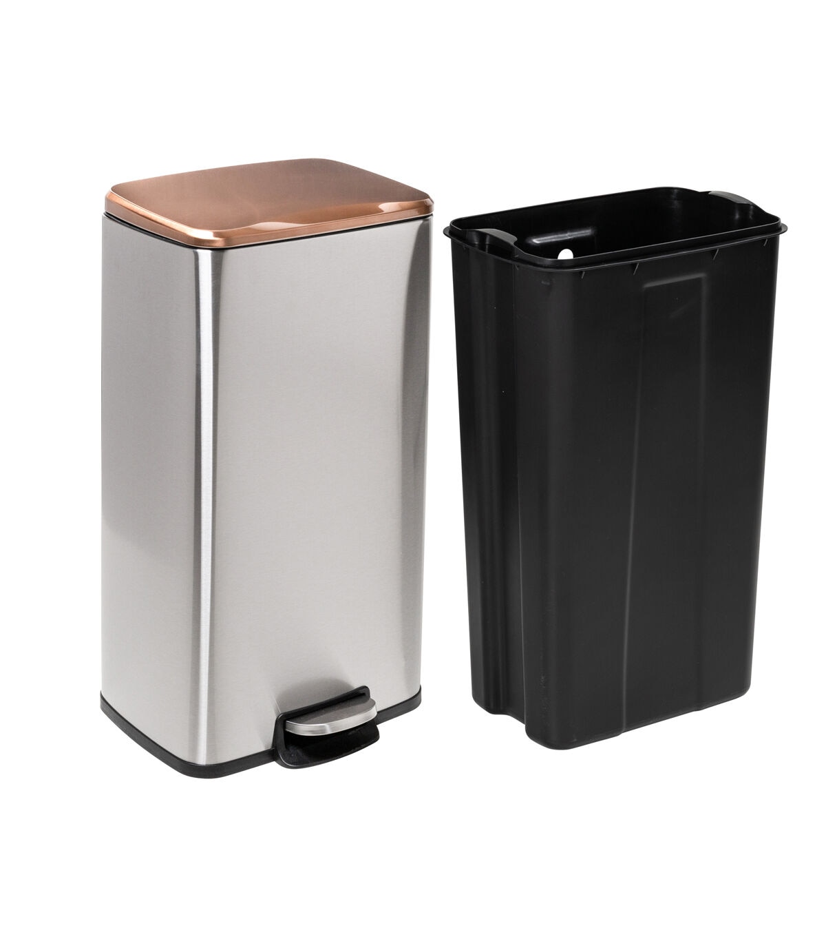Honey Can Do 13.5 x 24 Rose Gold Stainless Steel Step Trash Cans 2ct