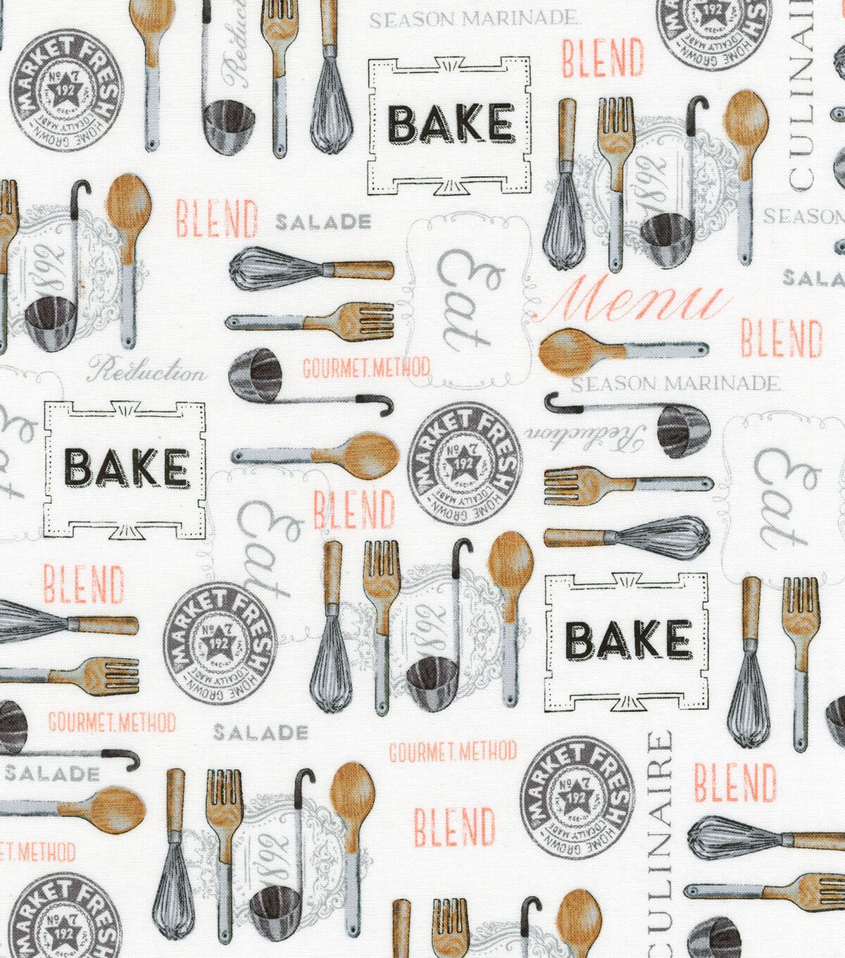 Robert Kaufman Novelty Cotton Fabric Gourmet Kitchen