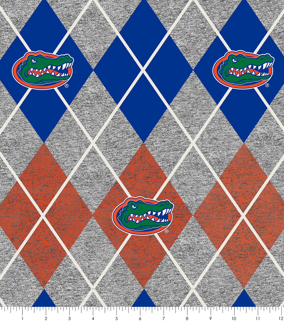 Florida Gators College Fleece Fabric Heather Argyle
