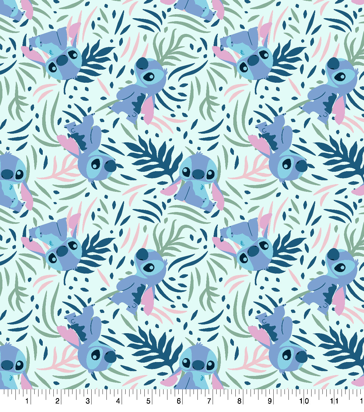 Disney Stitch Scribble Fern Cotton Fabric