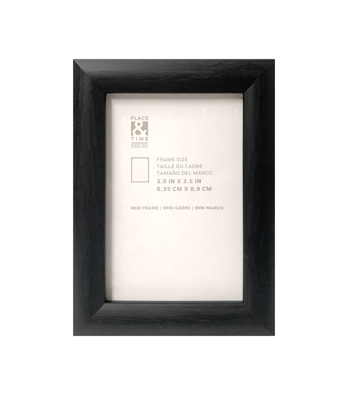 2.5 x 3.5 Matte Black Plastic Tabletop Picture Frame by Place & Time