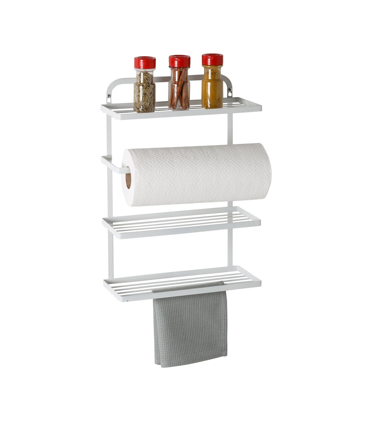 Honey Can Do 12 x 22 Steel Hanging Spice Rack With Paper Towel Holder