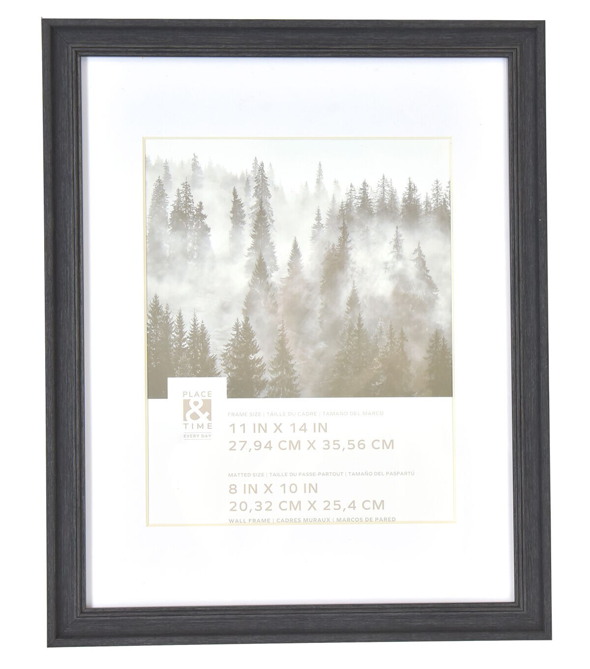 11 x 14 Matted to 8 x 10 Black Wall Frame by Place & Time