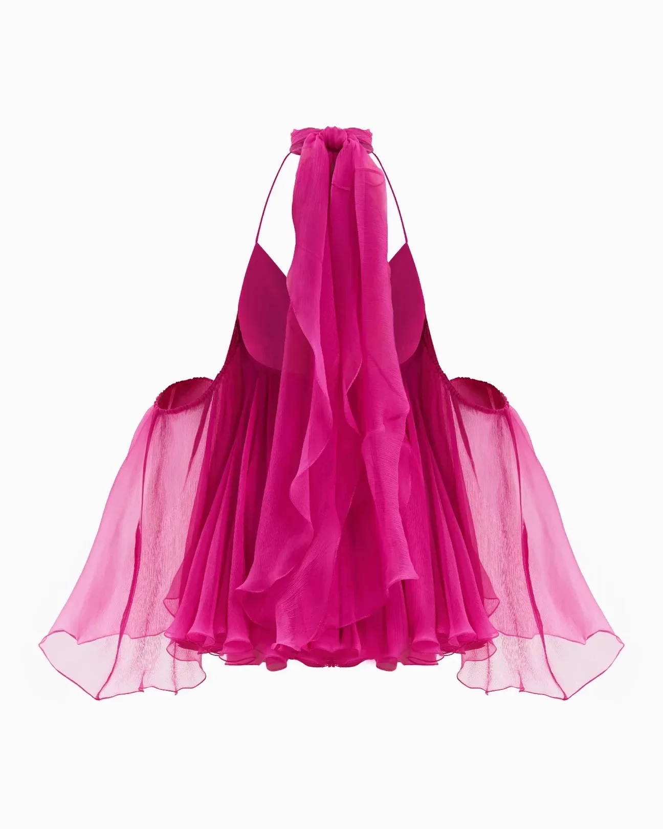 Bell Sleeve Off-Shoulder Chocker A-line Frill Mini Dress
