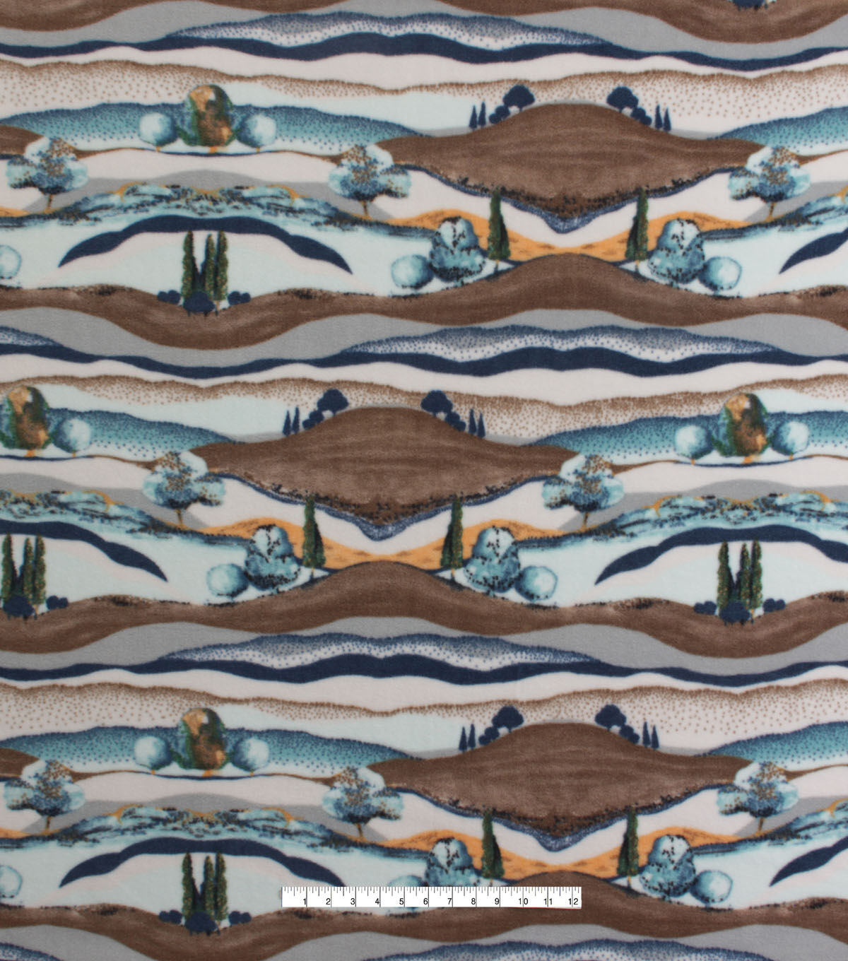 Watercolor Mountains Anti Pill Fleece Fabric