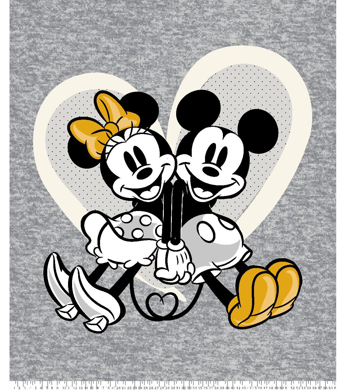 Mickey Minnie Heart 72 No Sew Fleece Throw