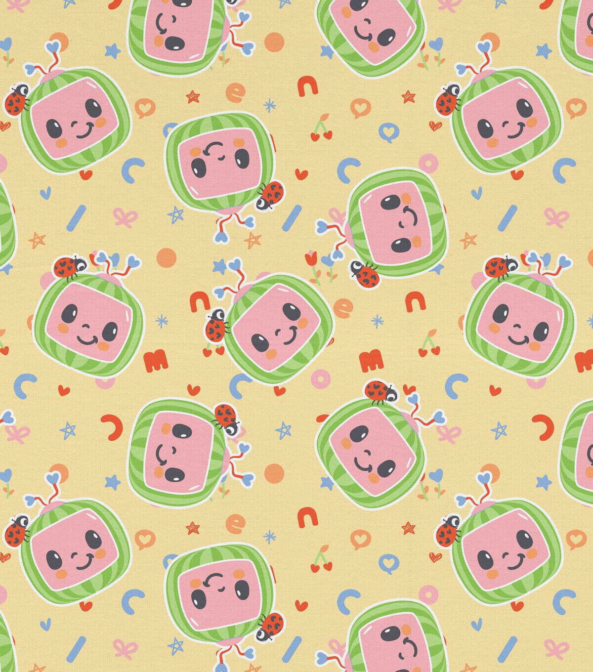 Cocomelon Tossed Cute TV Kids Cotton Fabric
