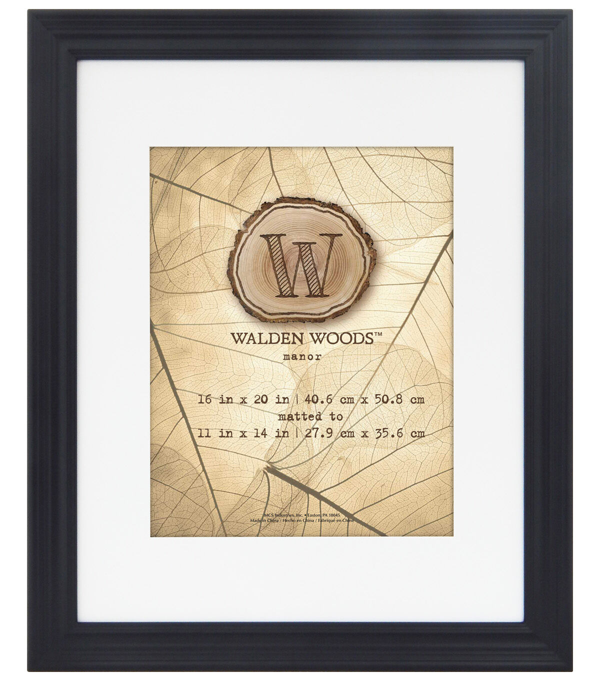 Walden Woods 16x20 Matted to 11x14 Black Wall Frame