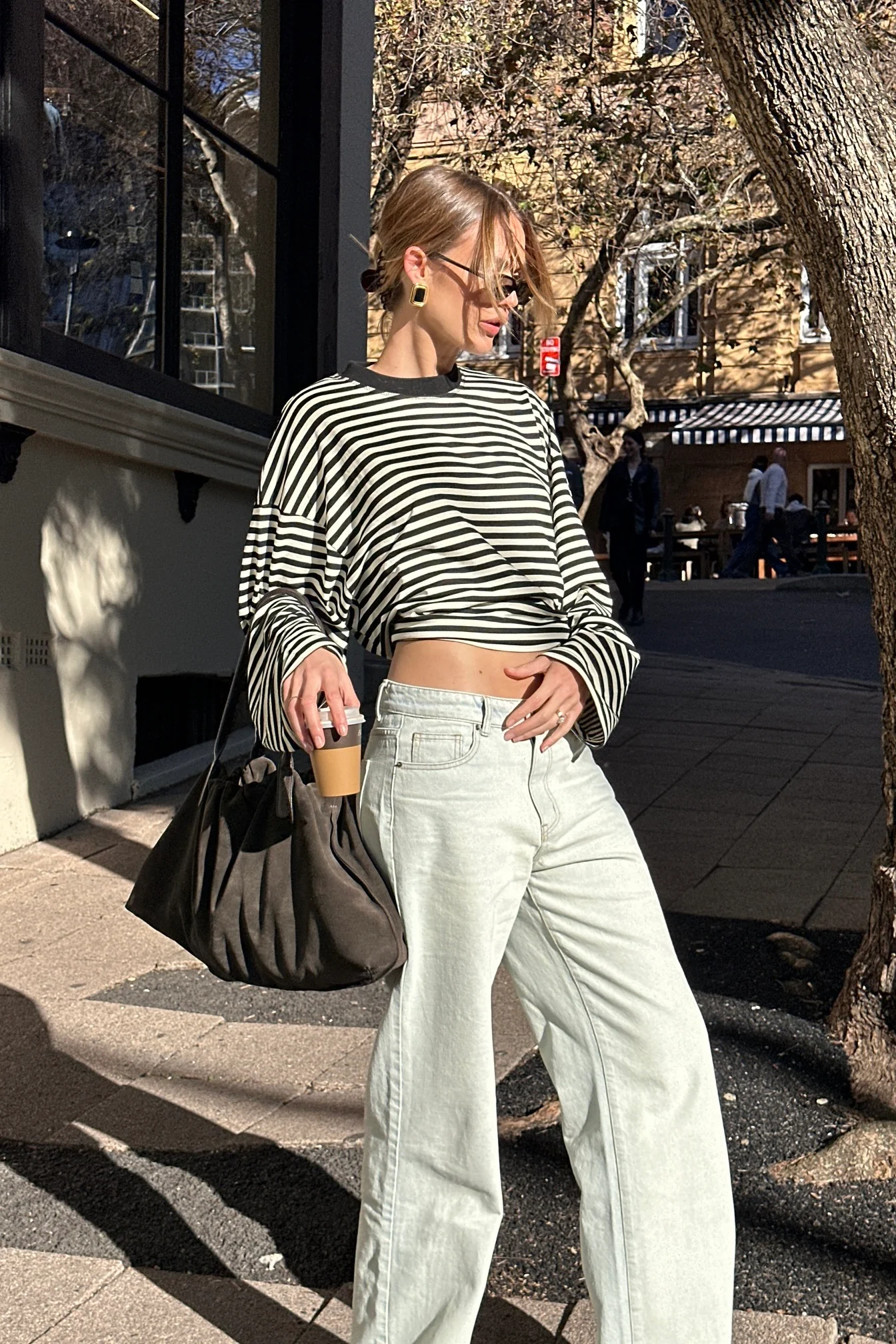 Bloom Long Sleeve Top Onyx Stripe