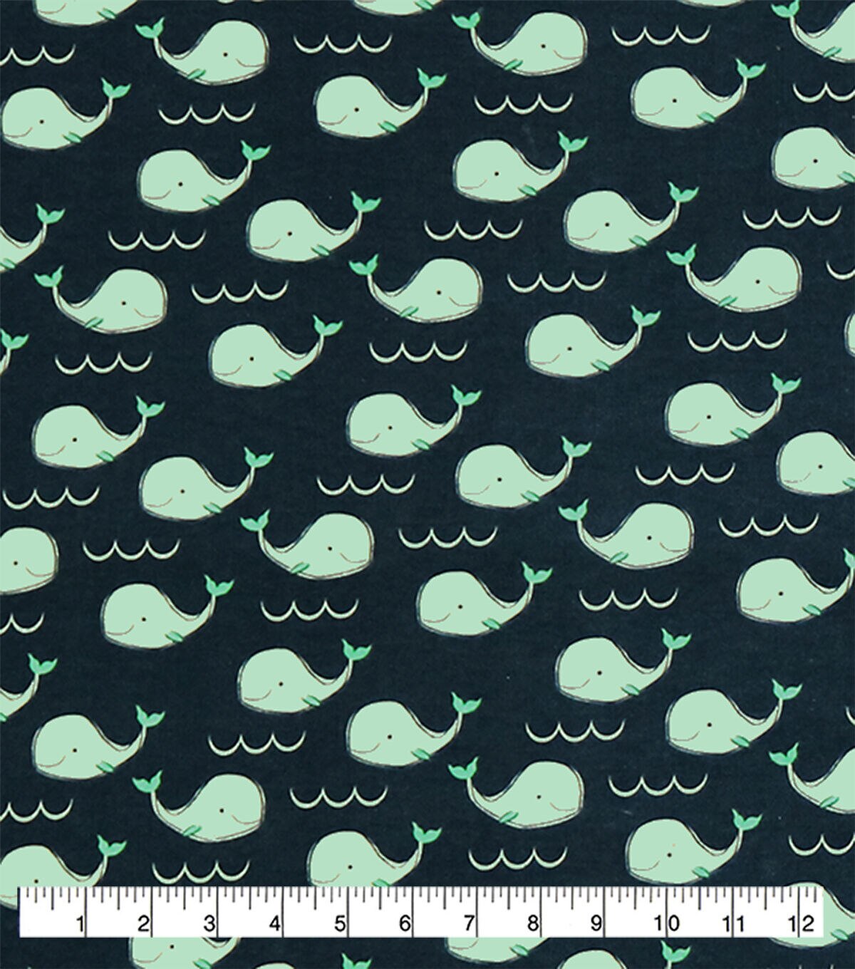 Super Snuggle Tiny Happy Whales Flannel Fabric