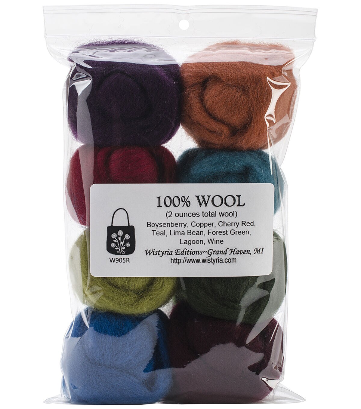 Wistyria Editions .25oz Needle Felting Roving Wool 8ct