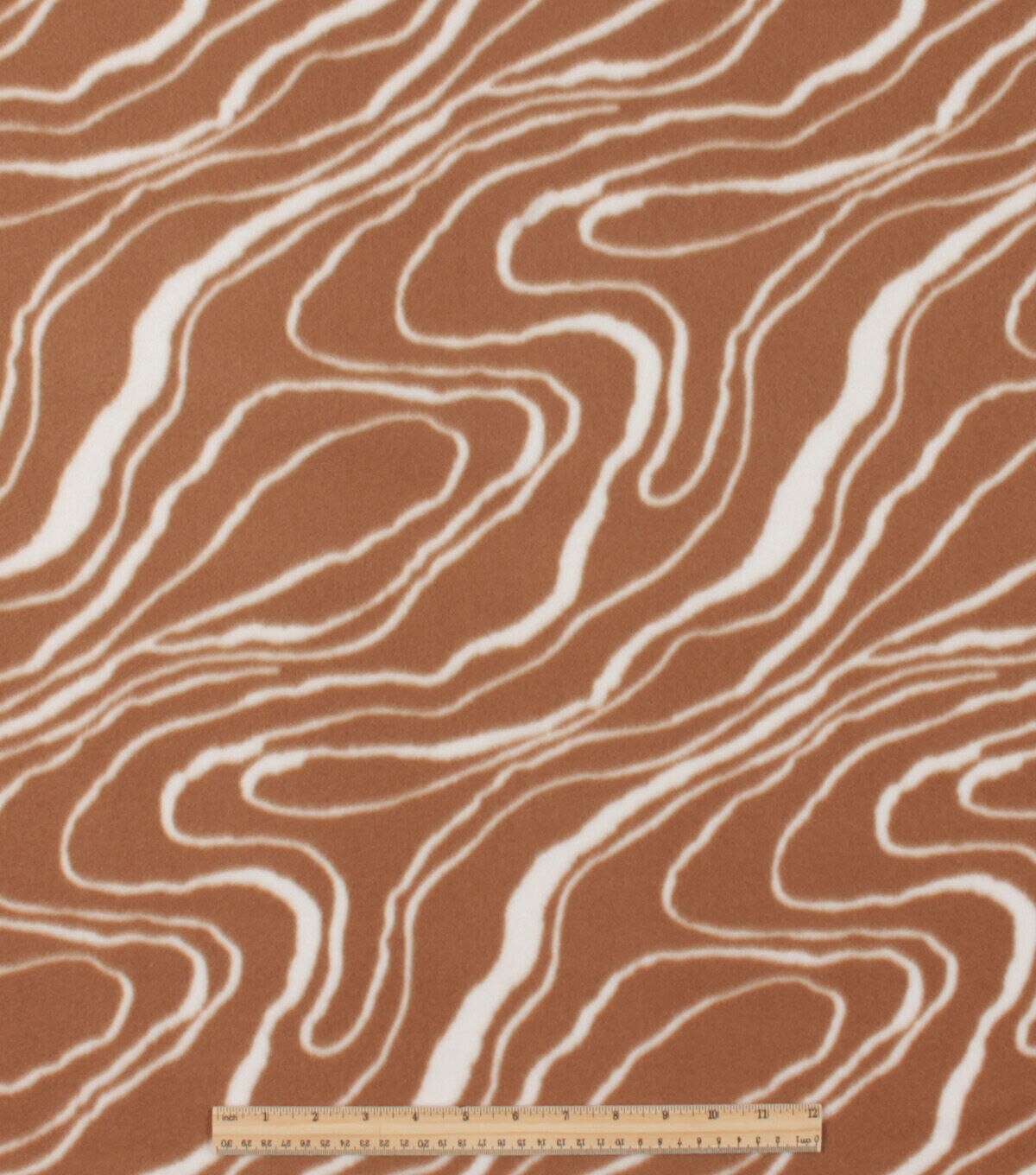Brown Oil Slick Blizzard Prints Fleece Fabric