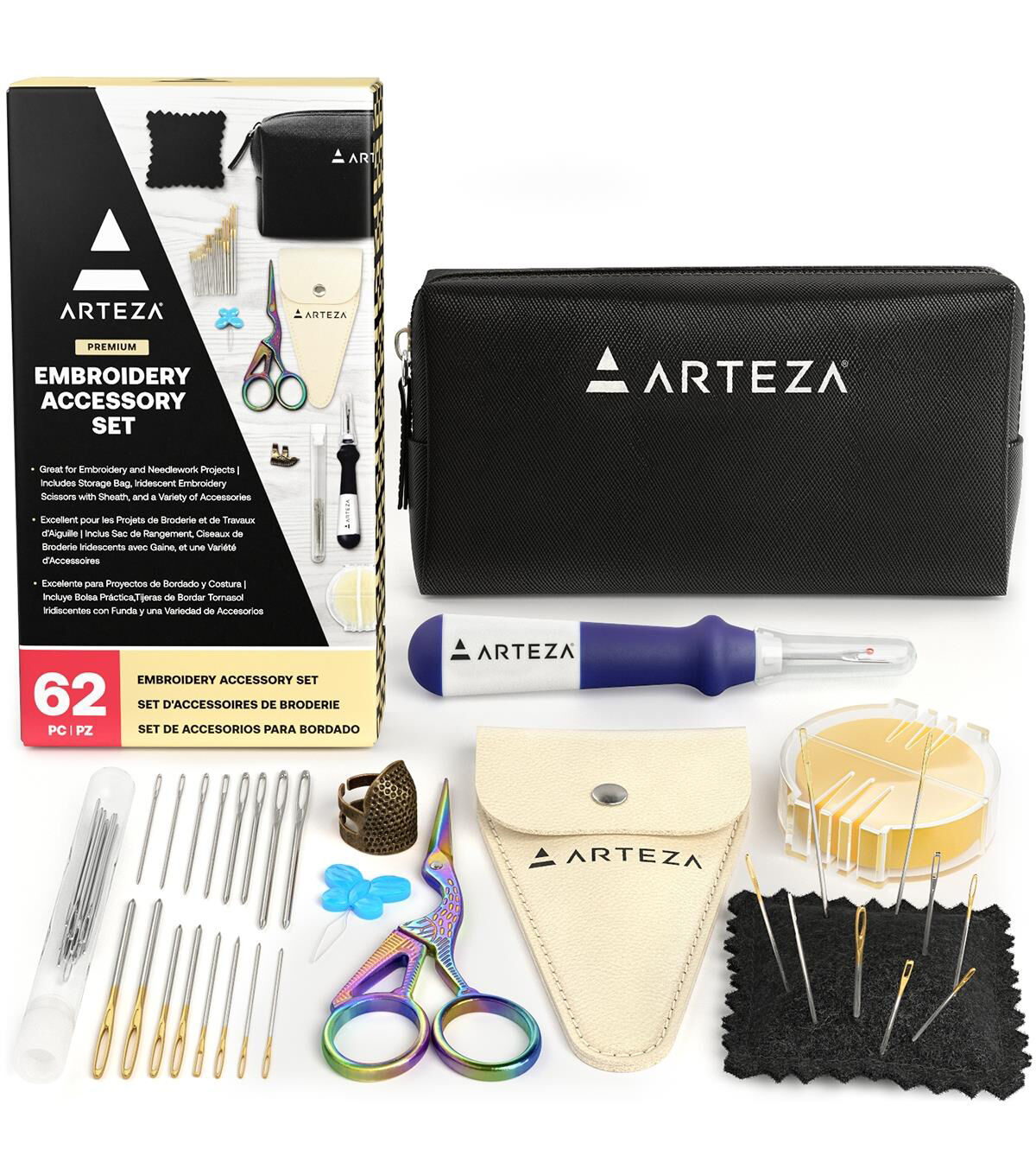 Arteza 62pc Embroidery Accessory Kit